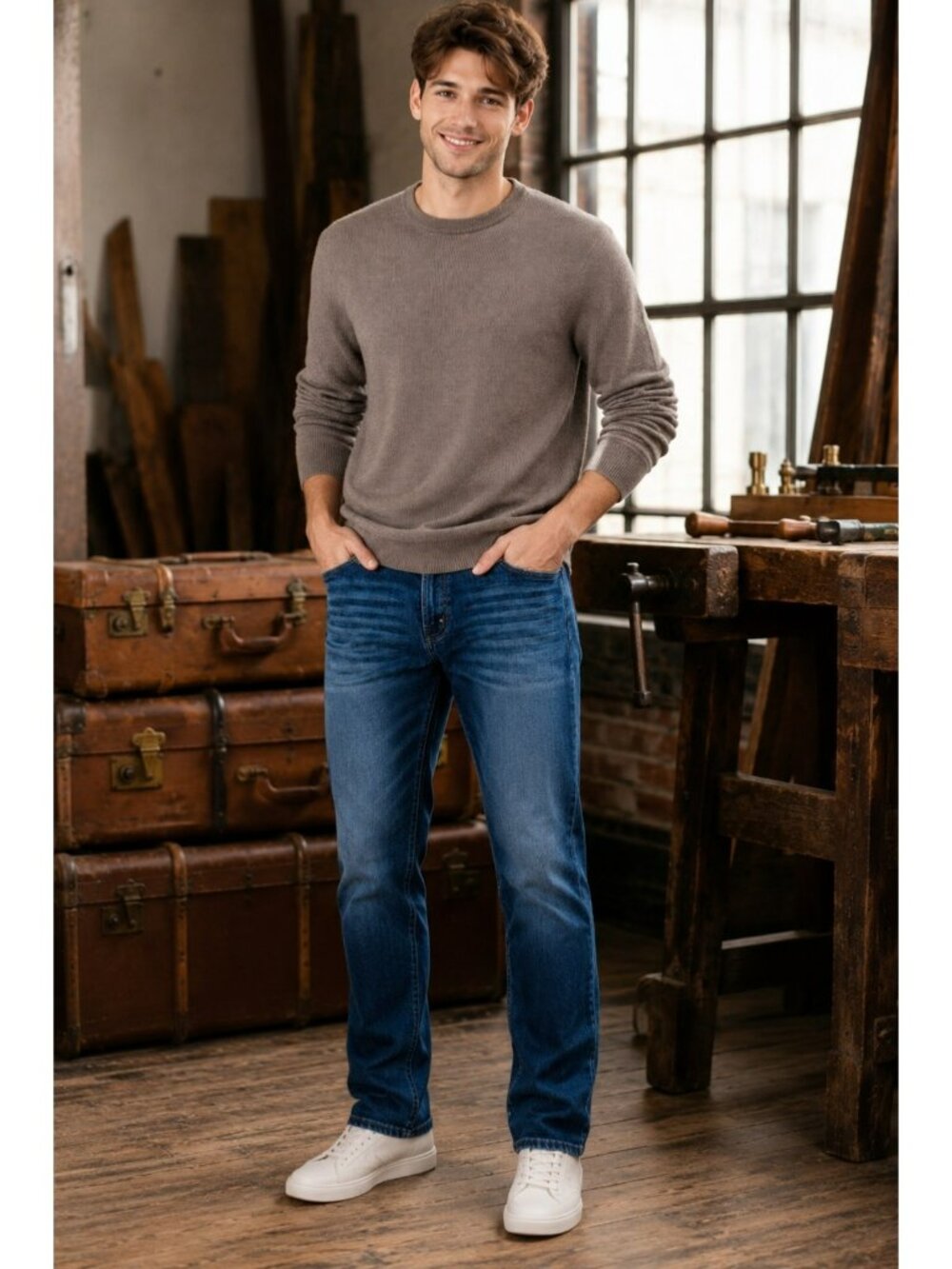 AG Adriano Goldschmied The Everett Slim Straight Jeans Mens 33R Blue